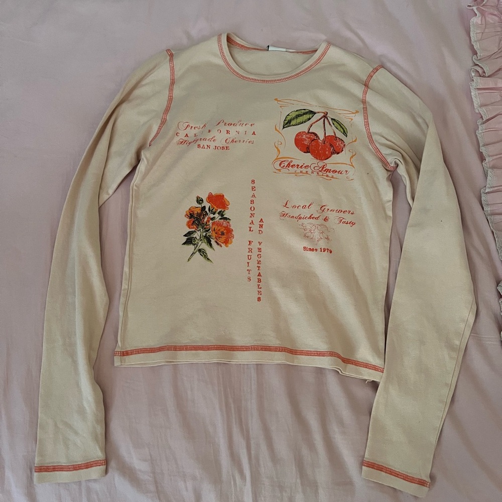 Urban Outfitters Cherie Amour Long Sleeve Baby Tee